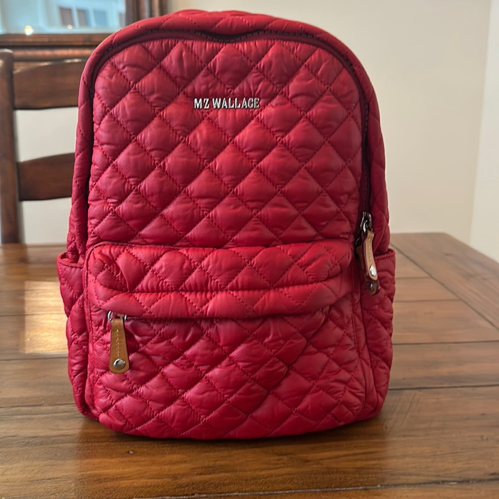 MZ Wallace Small Poppy Red Nylon Backpack